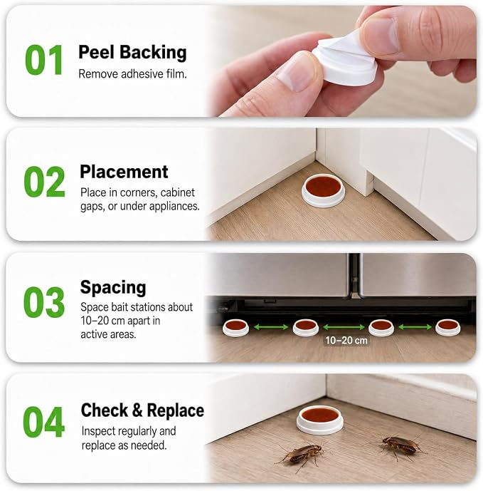 Roach Bait Stations Indoor Cockroach Repellent for Home