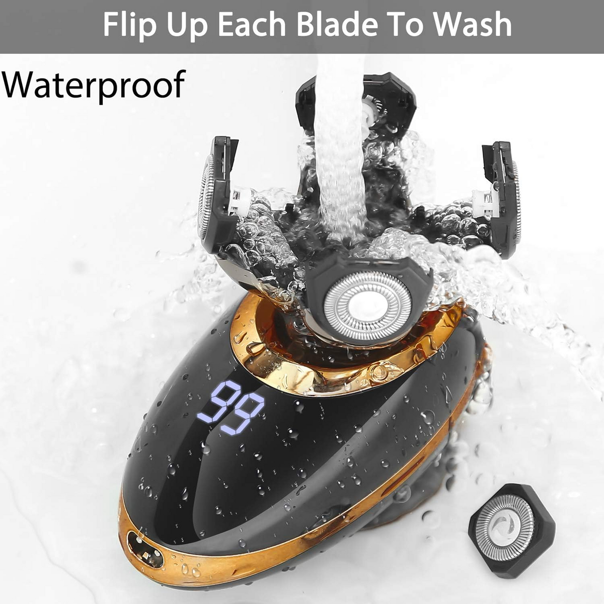 Rechargeable Shaver – Waterproof Rotary Face, Body & Beard Electric Razor