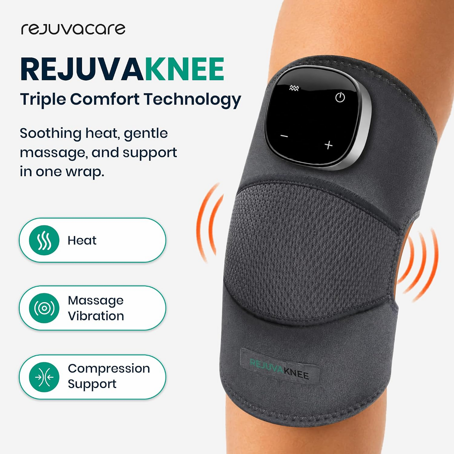 3-in-1 Electric Knee Massager – Portable Heated Acupoint Vibration Therapy Device