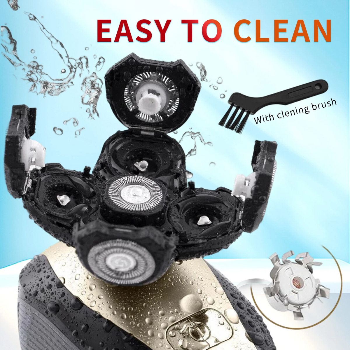 Rechargeable Shaver – Waterproof Rotary Face, Body & Beard Electric Razor